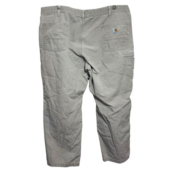 Carhartt Rugged Flex Relaxed Fit Canvas Pants Men's 44x30 Khaki Work Utility - Picture 2 of 6